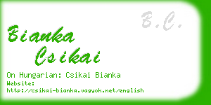 bianka csikai business card